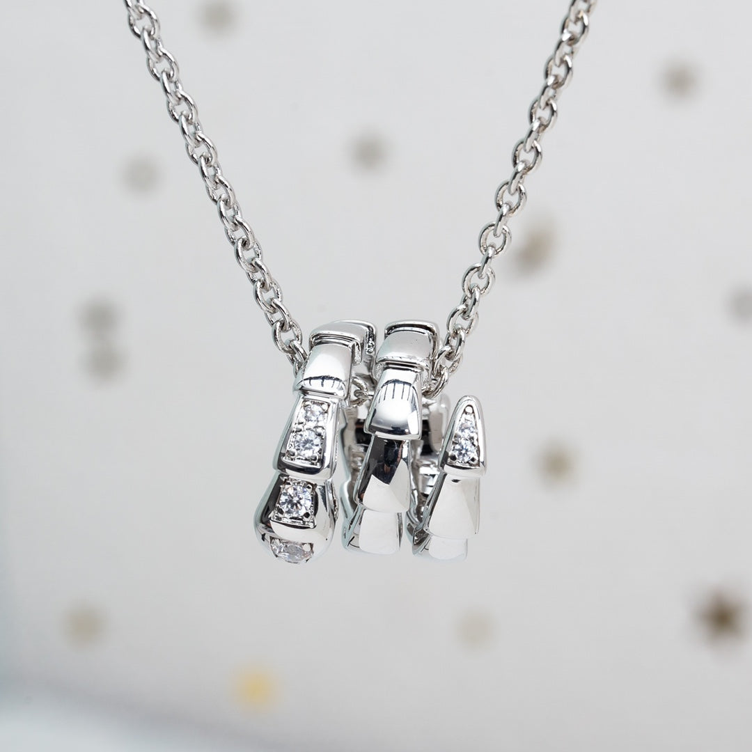 [Vintora]SERPENTI SILVER NECKLACE DIAMOND