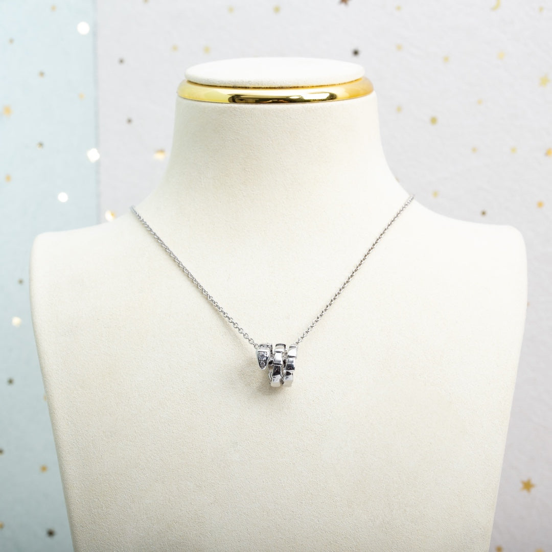 [Vintora]SERPENTI SILVER NECKLACE DIAMOND