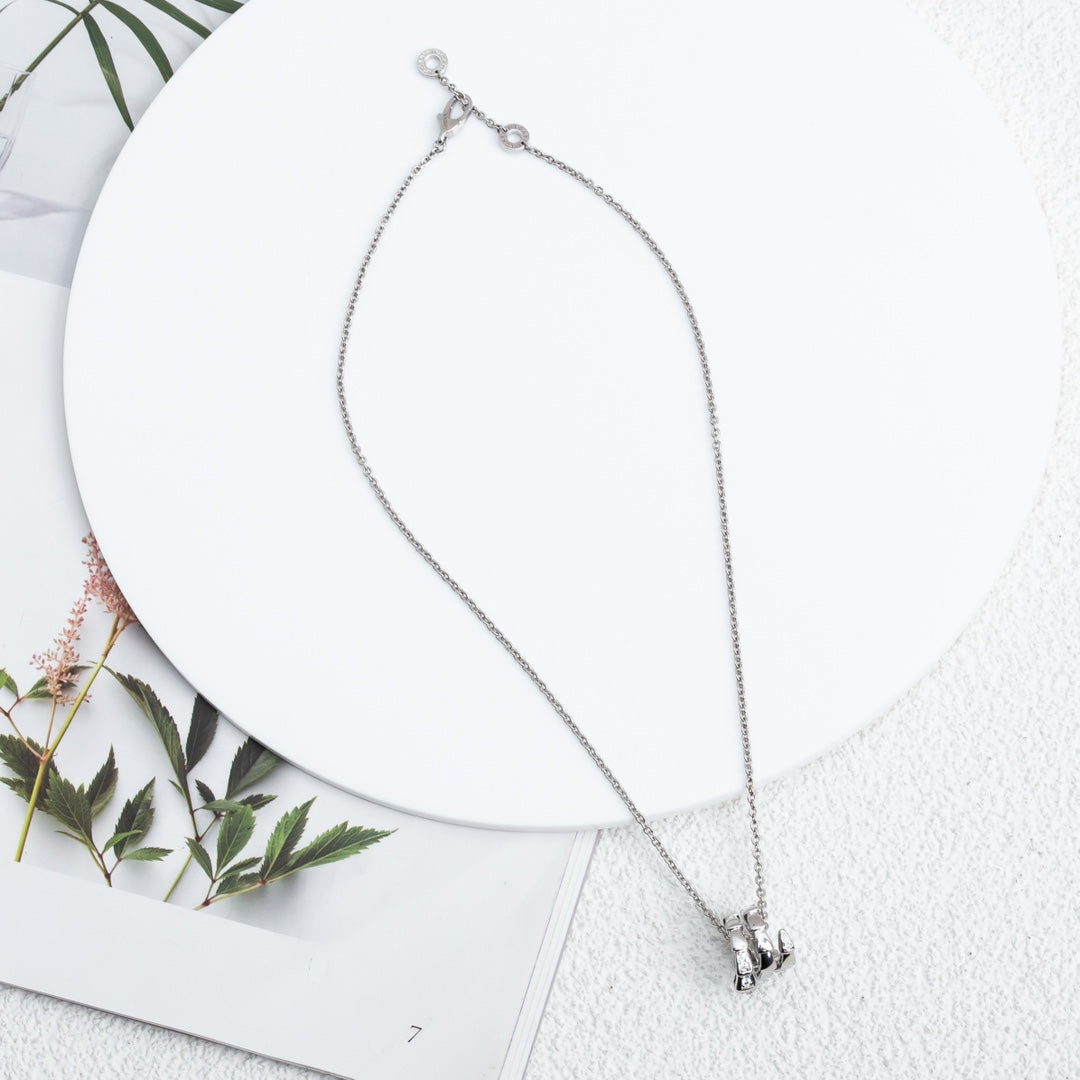 [Vintora]SERPENTI SILVER NECKLACE DIAMOND