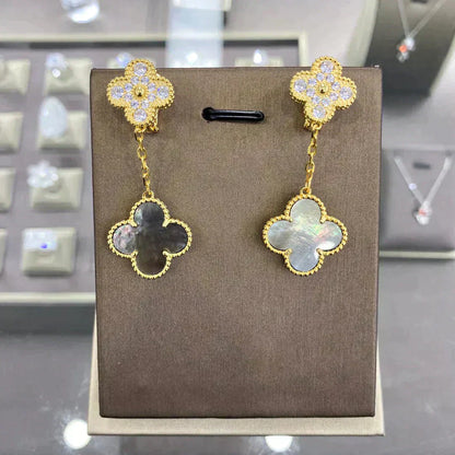 [Vintora]CLOVER  2 MOTIFS  DIAMOND  EARRINGS (MULTIPLE CHOICES?¡ä