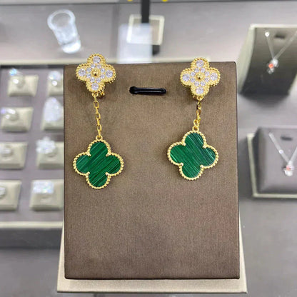 [Vintora]CLOVER  2 MOTIFS  DIAMOND  EARRINGS (MULTIPLE CHOICES?¡ä