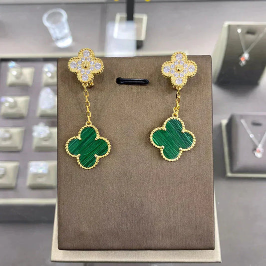 [Vintora]CLOVER  2 MOTIFS  DIAMOND  EARRINGS (MULTIPLE CHOICES?¡ä