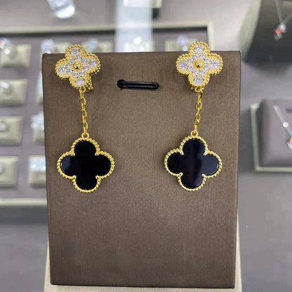 [Vintora]CLOVER  2 MOTIFS  DIAMOND  EARRINGS (MULTIPLE CHOICES?¡ä