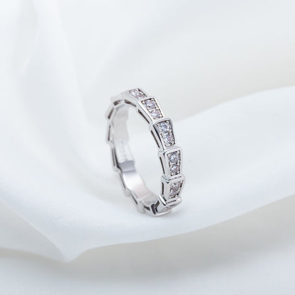 [Vintora]SERPENTI RING SILVER DIAMOND PAVED 3MM