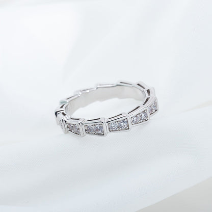 [Vintora]SERPENTI RING SILVER DIAMOND PAVED 3MM