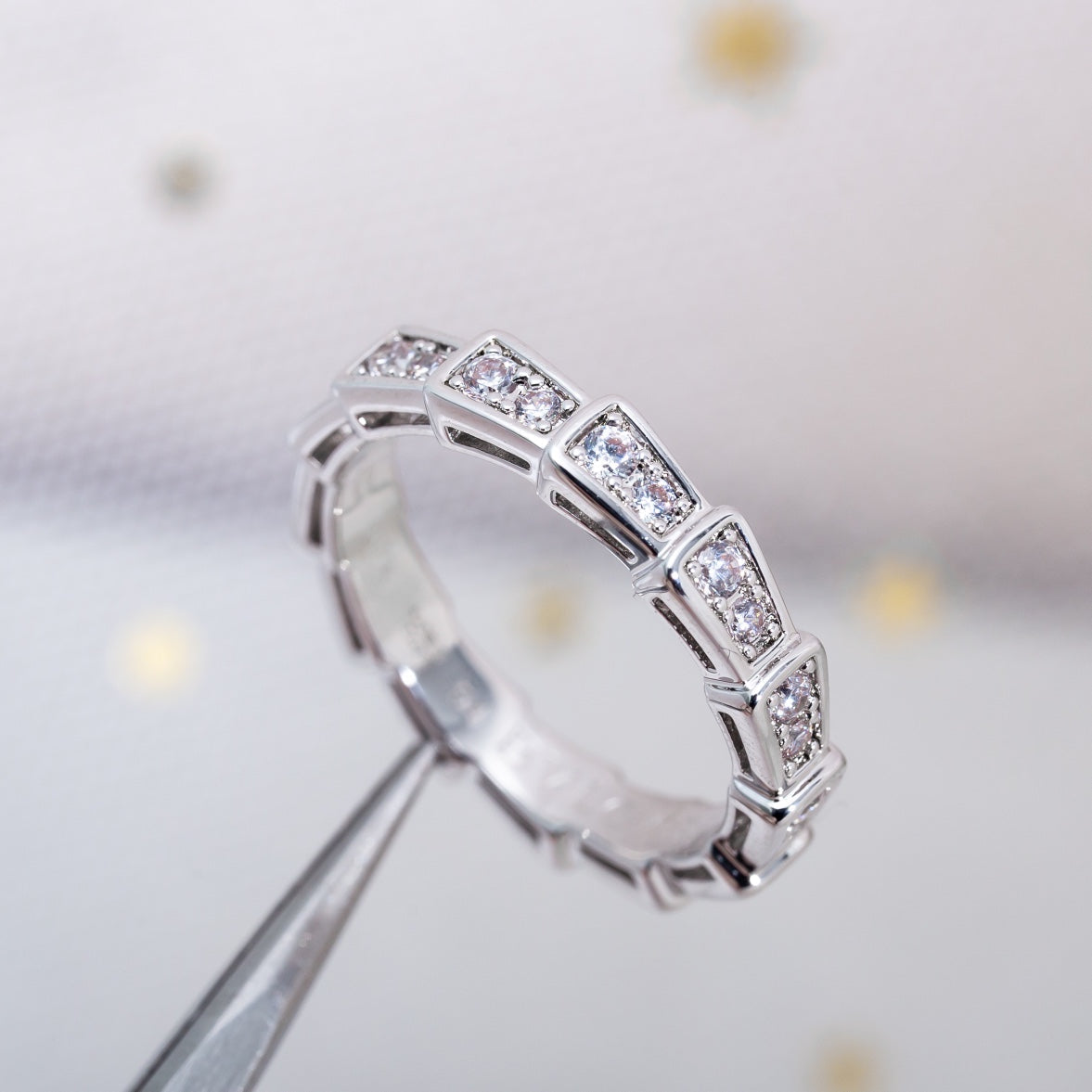 [Vintora]SERPENTI RING SILVER DIAMOND PAVED 3MM