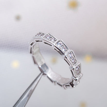 [Vintora]SERPENTI RING SILVER DIAMOND PAVED 3MM
