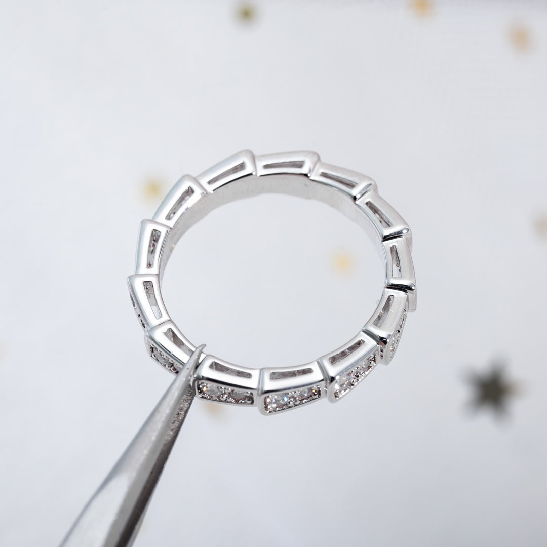 [Vintora]SERPENTI RING SILVER DIAMOND PAVED 3MM