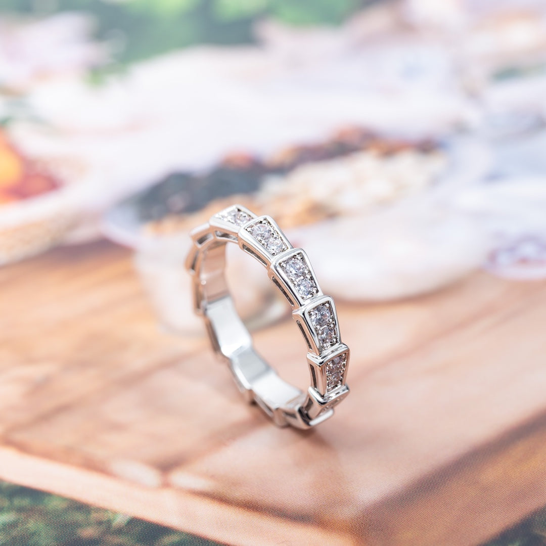 [Vintora]SERPENTI RING SILVER DIAMOND PAVED 3MM