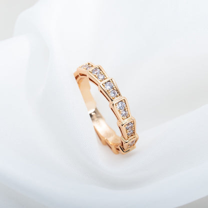 [Vintora]SERPENTI RING PINK GOLD DIAMOND PAVED 3MM