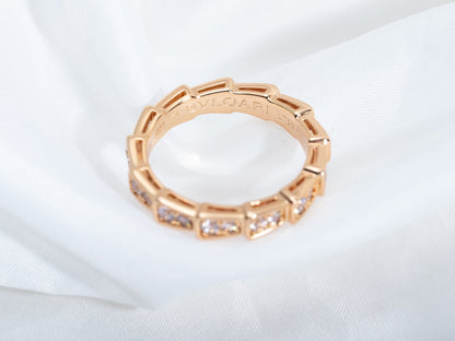 [Vintora]SERPENTI RING PINK GOLD DIAMOND PAVED 3MM