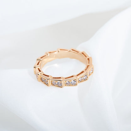 [Vintora]SERPENTI RING PINK GOLD DIAMOND PAVED 3MM