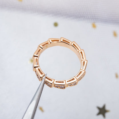 [Vintora]SERPENTI RING PINK GOLD DIAMOND PAVED 3MM