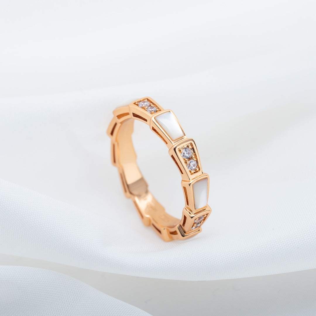 [Vintora]SERPENTI RING PINK GOLD DIAMOND MOP 3MM