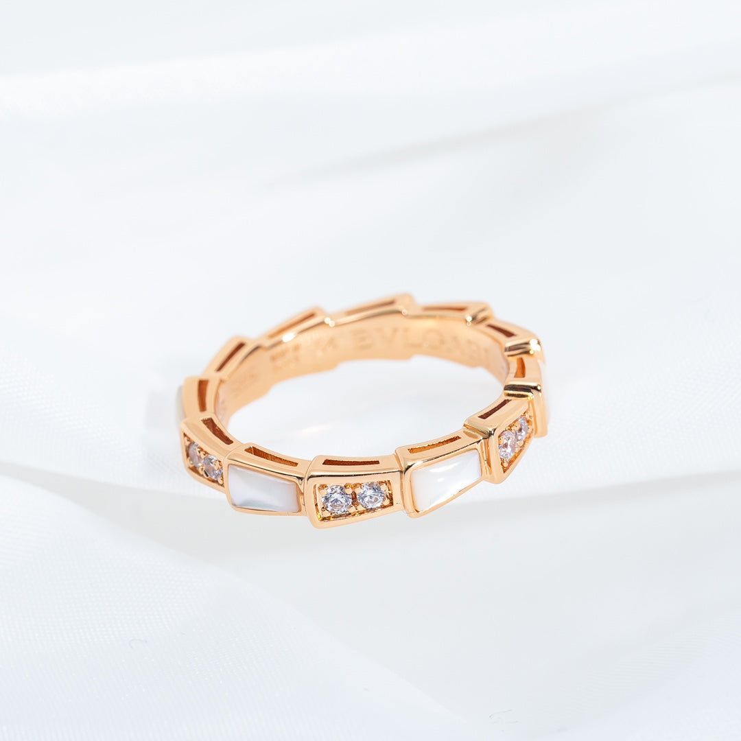 [Vintora]SERPENTI RING PINK GOLD DIAMOND MOP 3MM