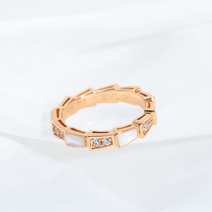 [Vintora]SERPENTI RING PINK GOLD DIAMOND MOP 3MM