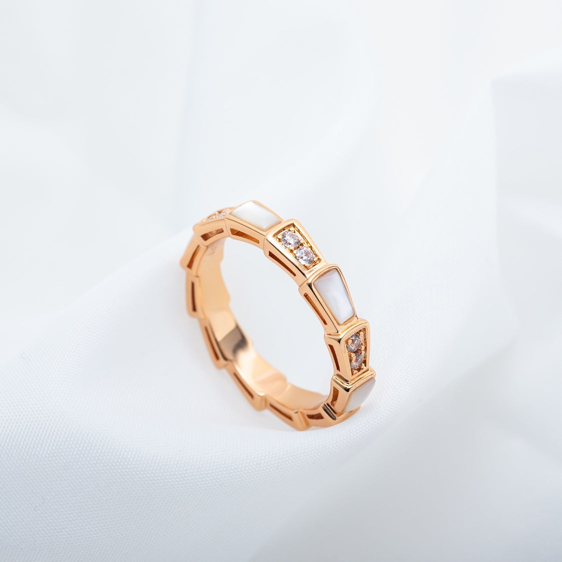 [Vintora]SERPENTI RING PINK GOLD DIAMOND MOP 3MM