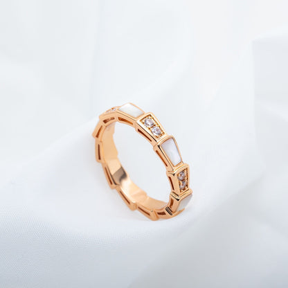 [Vintora]SERPENTI RING PINK GOLD DIAMOND MOP 3MM