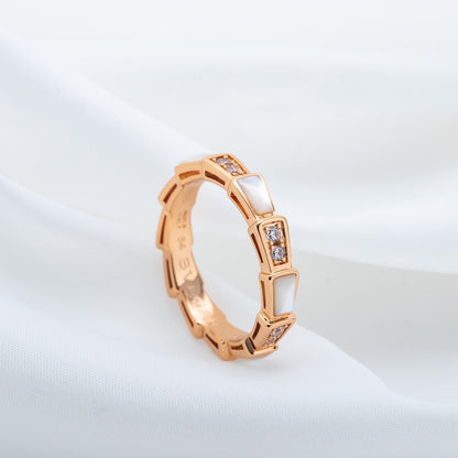 [Vintora]SERPENTI RING PINK GOLD DIAMOND MOP 3MM