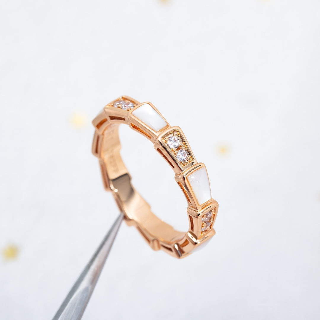 [Vintora]SERPENTI RING PINK GOLD DIAMOND MOP 3MM