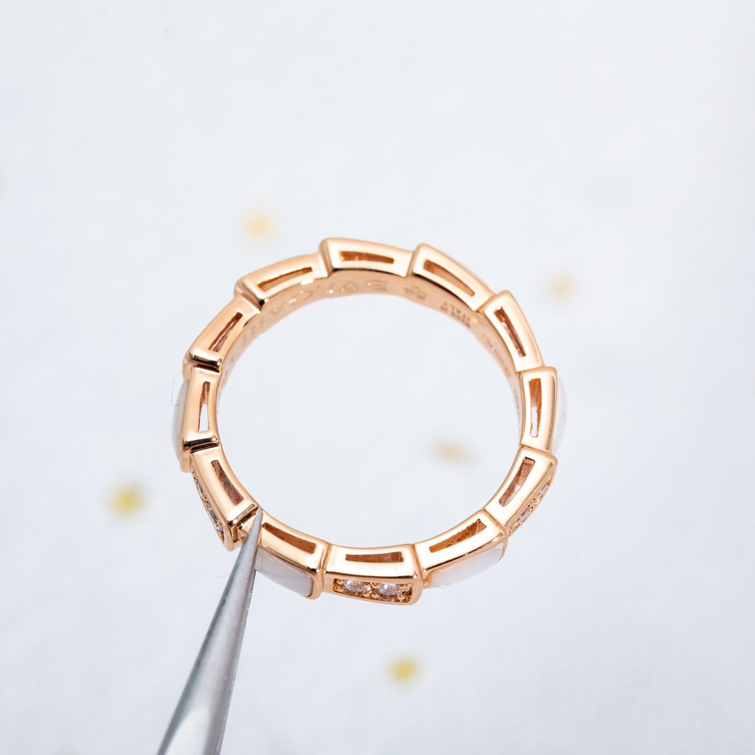 [Vintora]SERPENTI RING PINK GOLD DIAMOND MOP 3MM