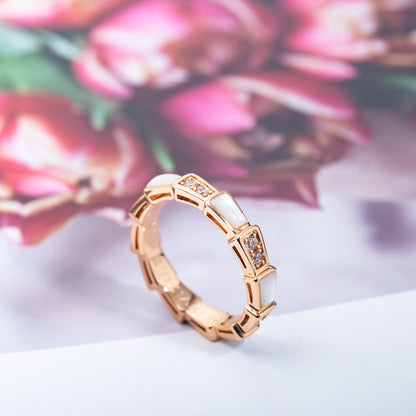 [Vintora]SERPENTI RING PINK GOLD DIAMOND MOP 3MM
