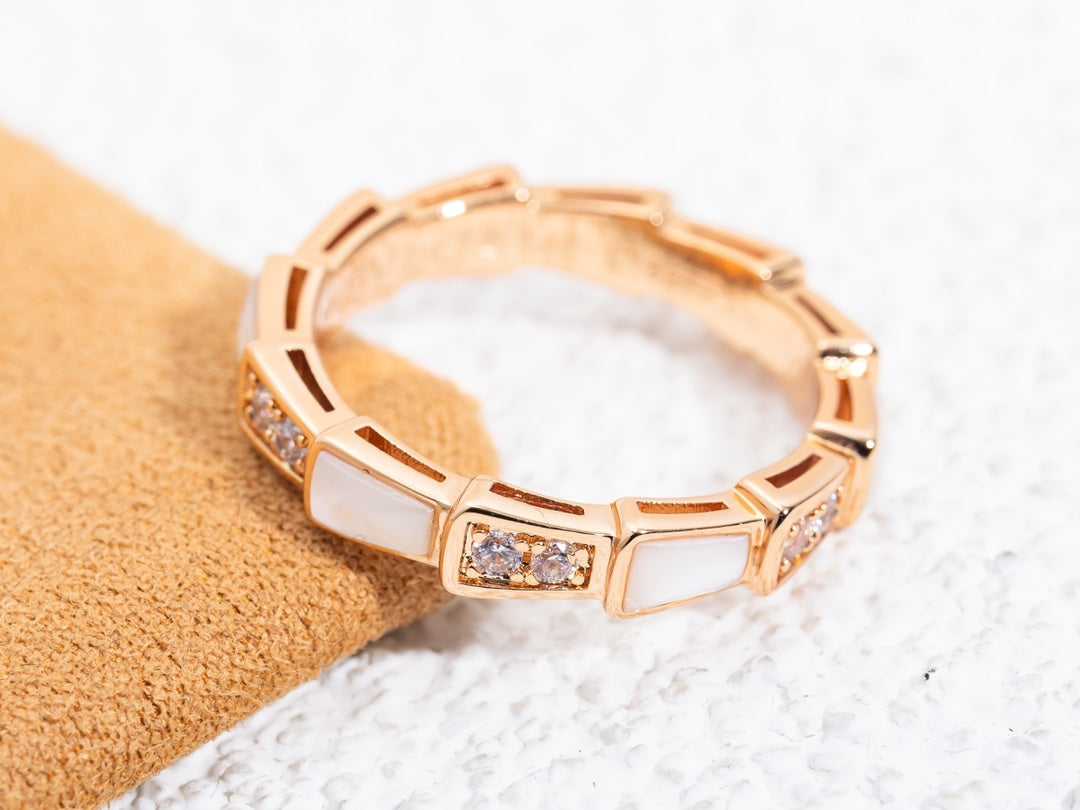 [Vintora]SERPENTI RING PINK GOLD DIAMOND MOP 3MM