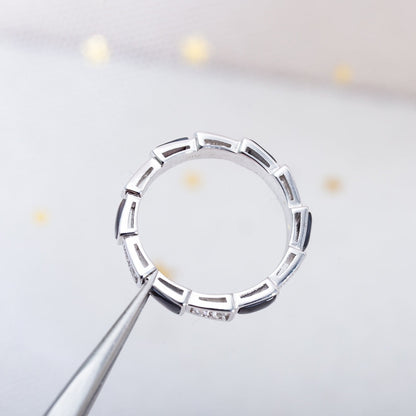 [Vintora]SERPENTI RING SILVER  DIAMOND BLACK MOP 3MM