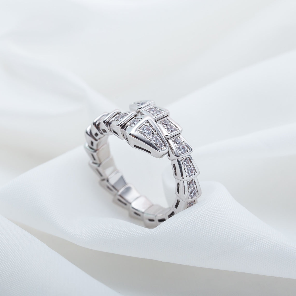 [Vintora]SERPENTI RING SILVER DIAMOND PAVED 4MM