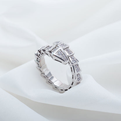 [Vintora]SERPENTI RING SILVER DIAMOND PAVED 4MM
