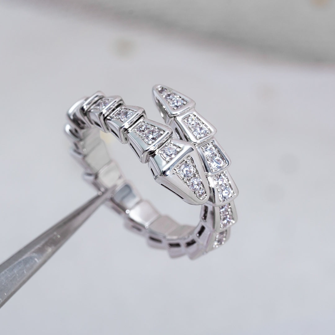 [Vintora]SERPENTI RING SILVER DIAMOND PAVED 4MM
