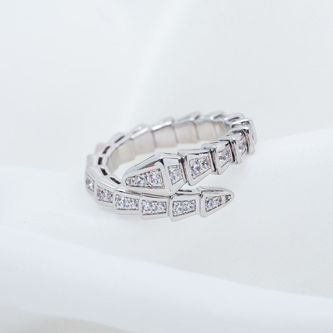 [Vintora]SERPENTI RING SILVER DIAMOND PAVED 4MM