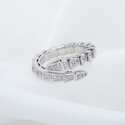 [Vintora]SERPENTI RING SILVER DIAMOND PAVED 4MM
