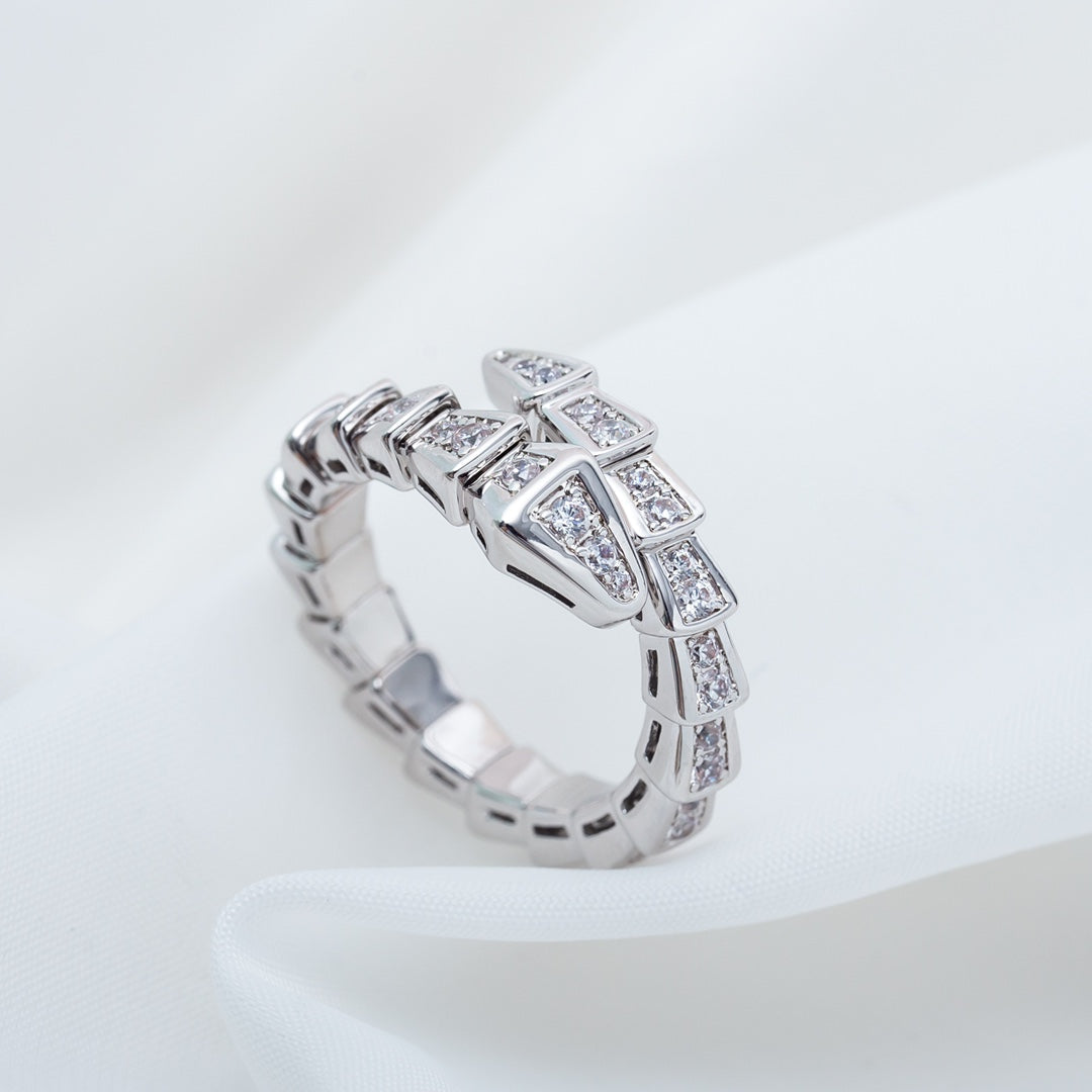 [Vintora]SERPENTI RING SILVER DIAMOND PAVED 4MM