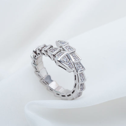 [Vintora]SERPENTI RING SILVER DIAMOND PAVED 4MM