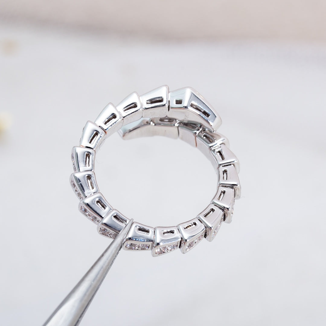 [Vintora]SERPENTI RING SILVER DIAMOND PAVED 4MM