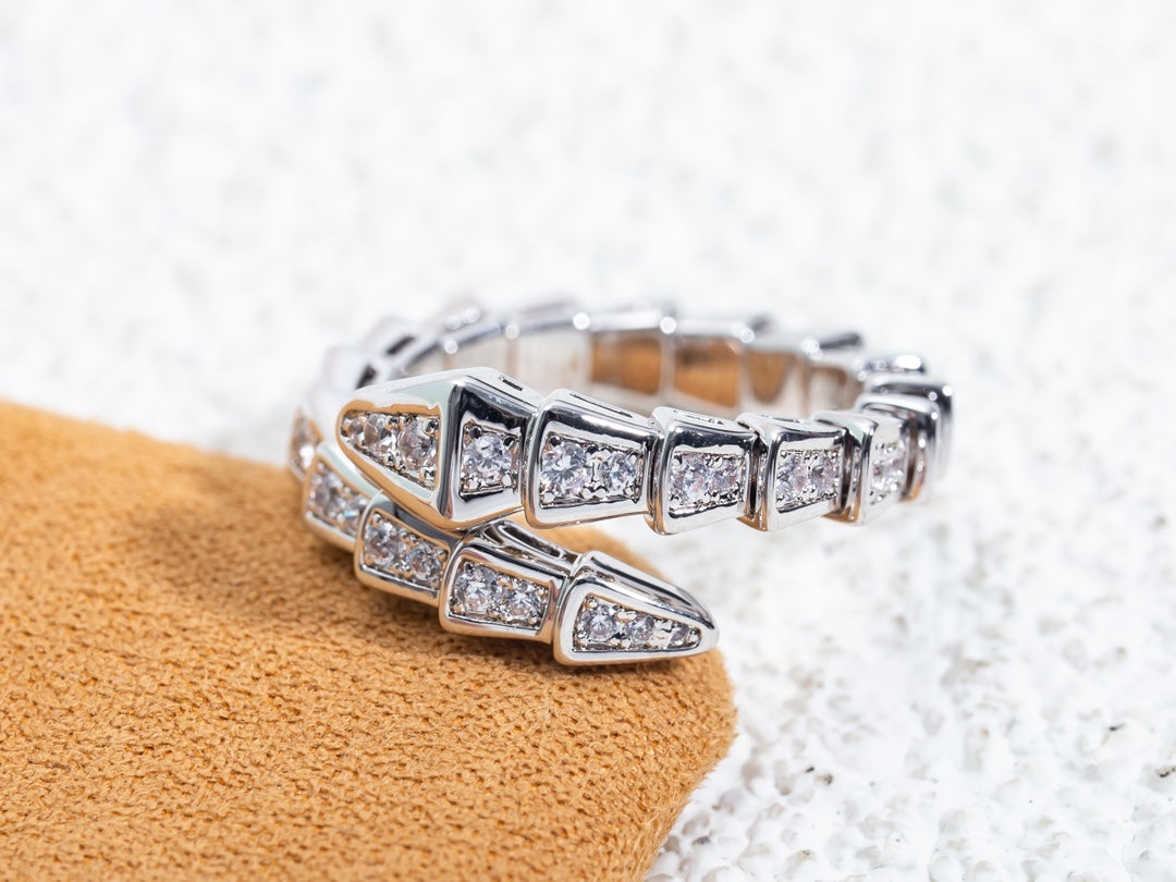 [Vintora]SERPENTI RING SILVER DIAMOND PAVED 4MM