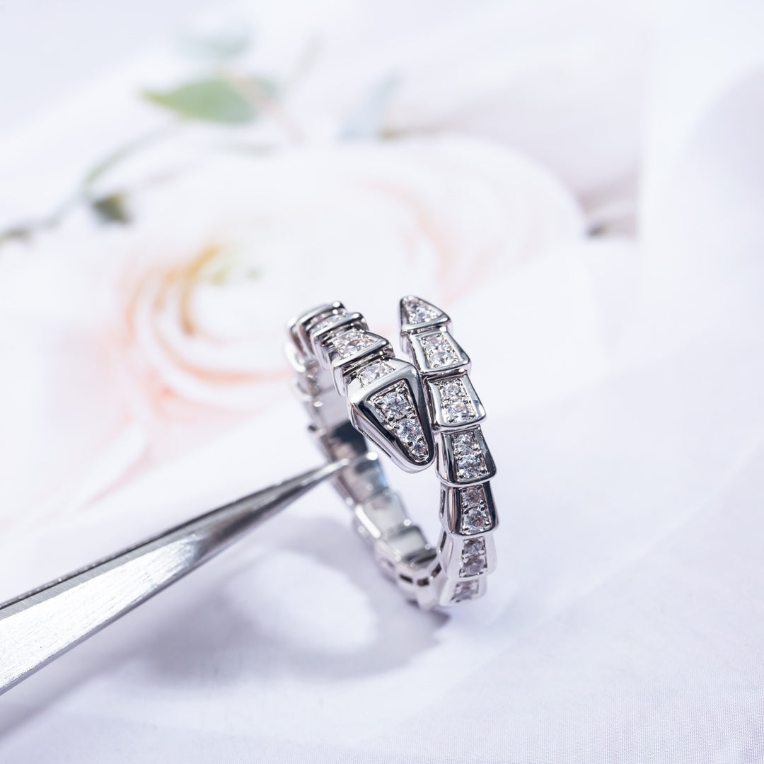 [Vintora]SERPENTI RING SILVER DIAMOND PAVED 4MM