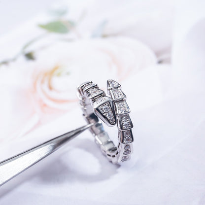 [Vintora]SERPENTI RING SILVER DIAMOND PAVED 4MM