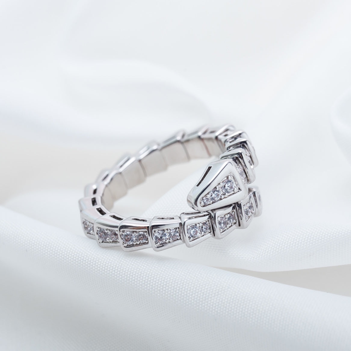 [Vintora]SERPENTI RING SILVER DIAMOND PAVED 4MM