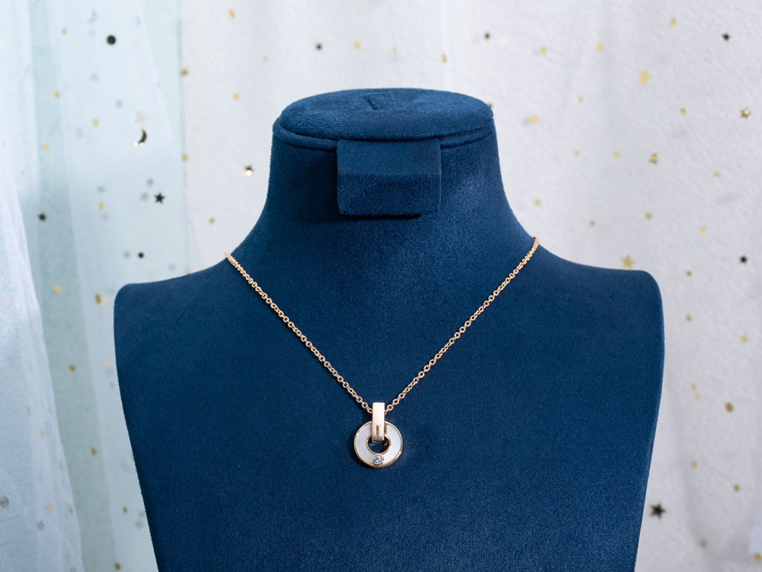 [Vintora]GARI NECKLACE PINK GOLD MOP