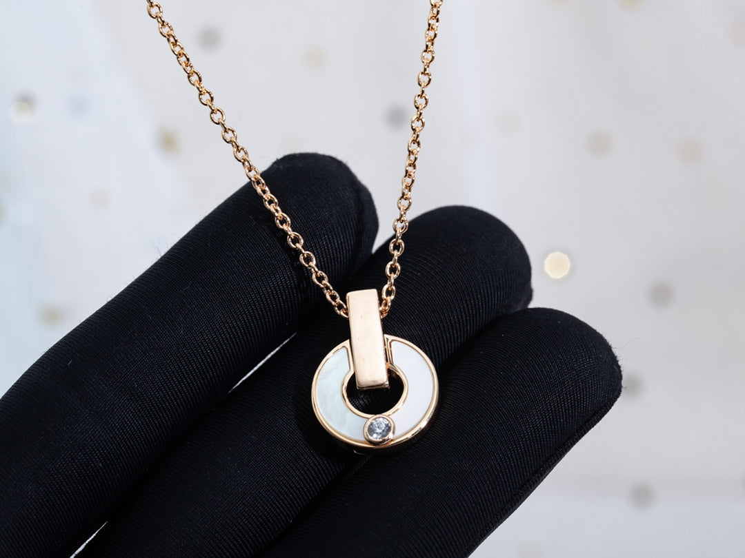 [Vintora]GARI NECKLACE PINK GOLD MOP
