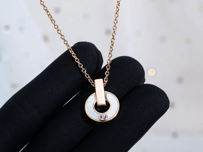 [Vintora]GARI NECKLACE PINK GOLD MOP