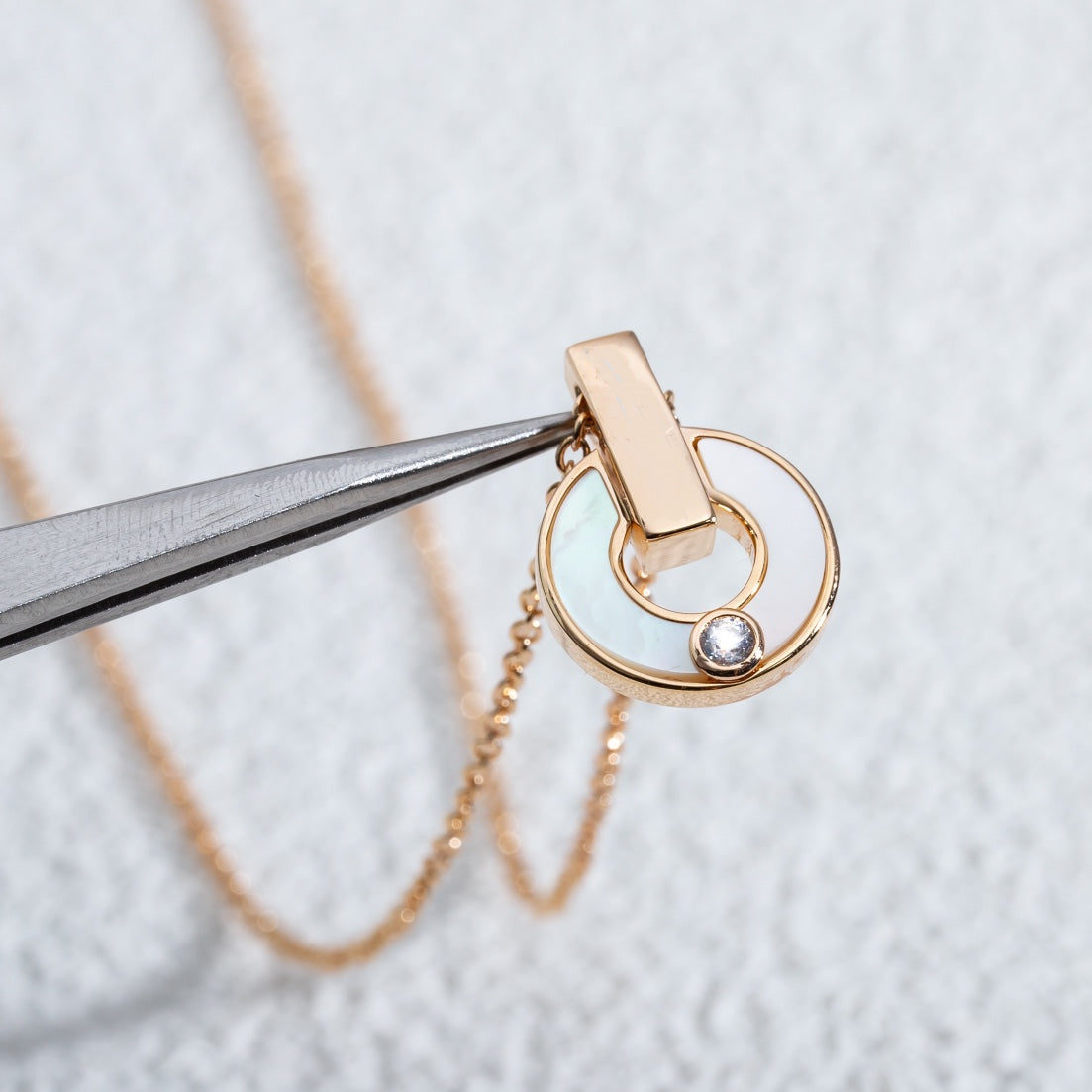 [Vintora]GARI NECKLACE PINK GOLD MOP