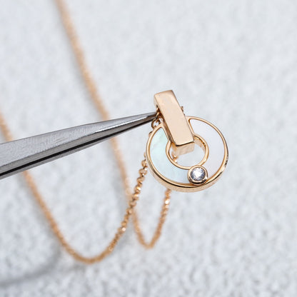 [Vintora]GARI NECKLACE PINK GOLD MOP