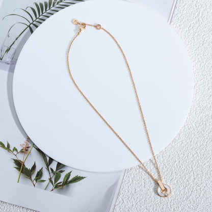 [Vintora]GARI NECKLACE PINK GOLD MOP