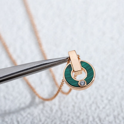 [Vintora]GARI NECKLACE PINK GOLD MALACHITE