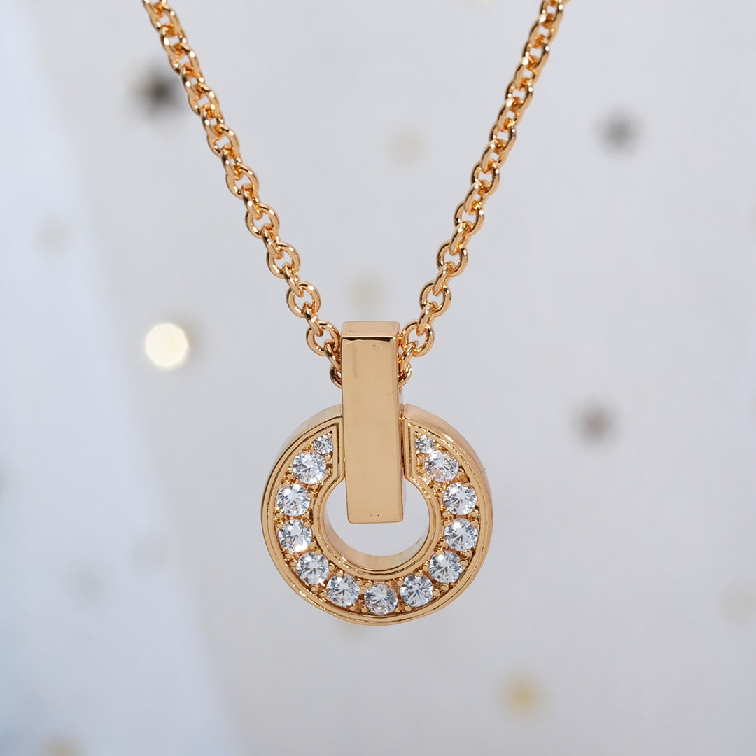 [Vintora]GARI NECKLACE PINK GOLD DIAMOND
