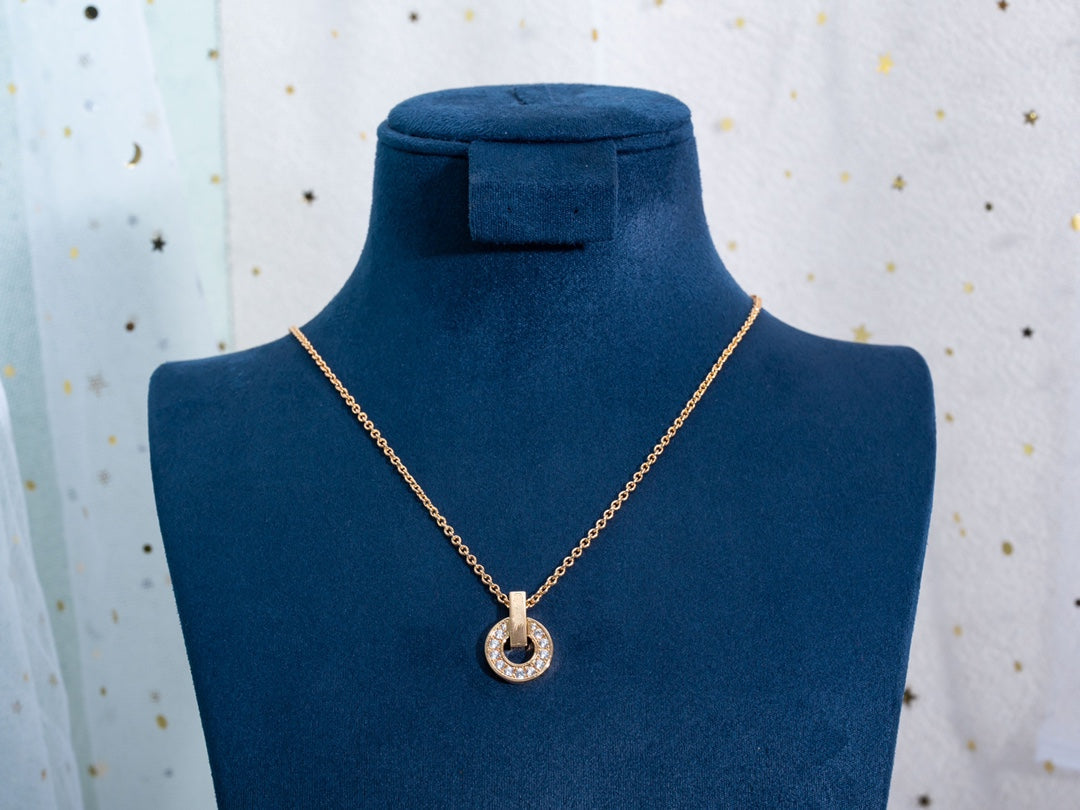 [Vintora]GARI NECKLACE PINK GOLD DIAMOND