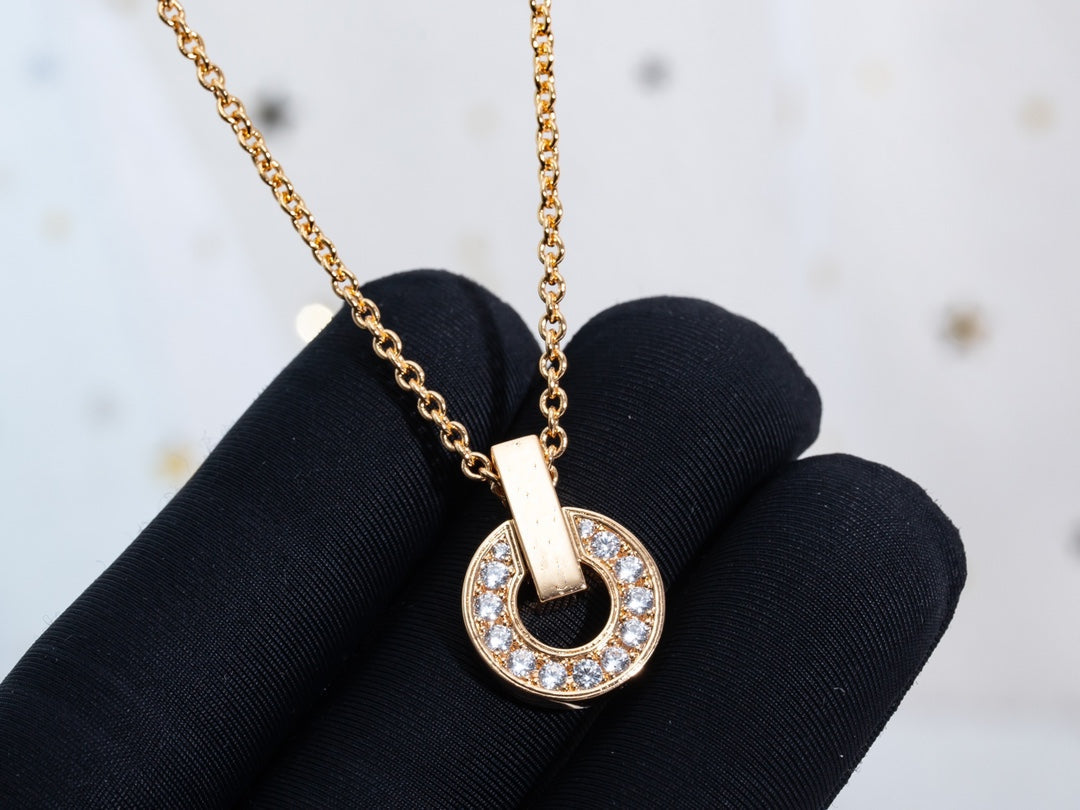 [Vintora]GARI NECKLACE PINK GOLD DIAMOND